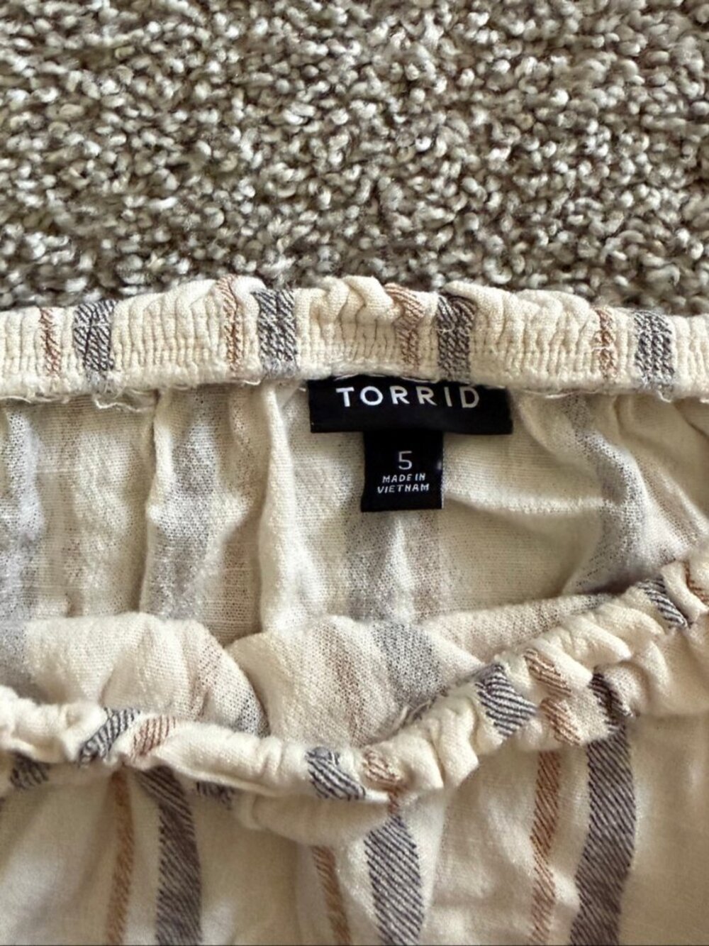 Torrid Striped Smocked Off Shoulder Top Size 5